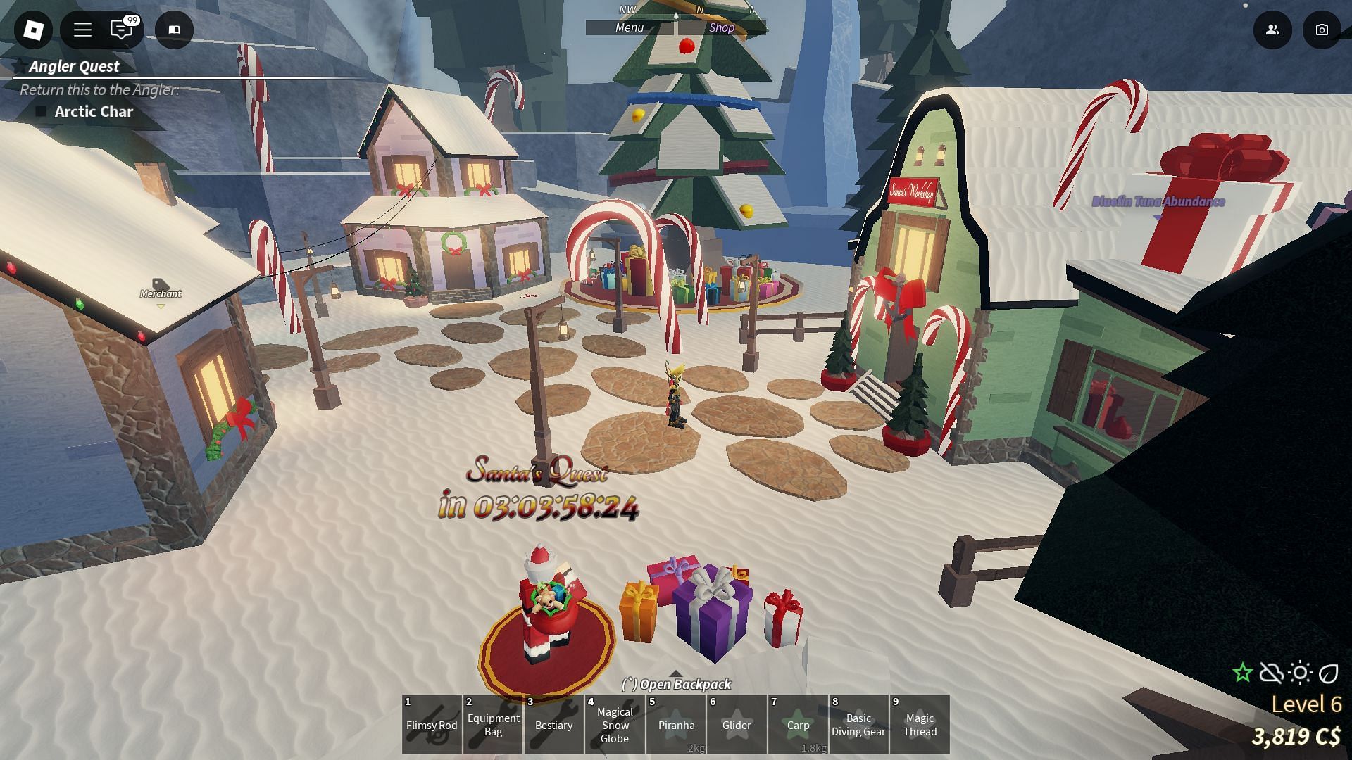 New Winter Village in Update 1.10.0 (Image via Roblox)