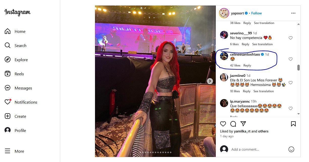 Karen Yapoort shows off the stage at a recent Aventura concert. (IG/yapoort)