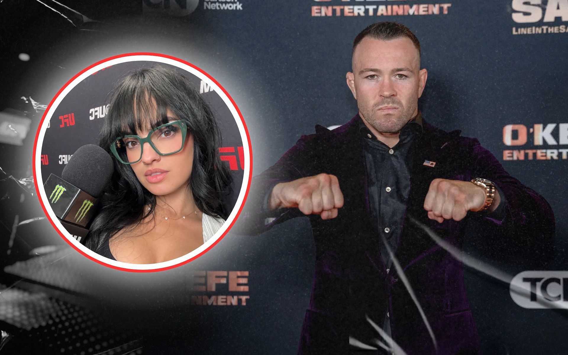 Nina-Marie Daniele (inset) and Colby Covington (right) sat down for a hilarious interview ahead of Fight Night. [Images courtesy: @ninamdrama via X; Getty Images]