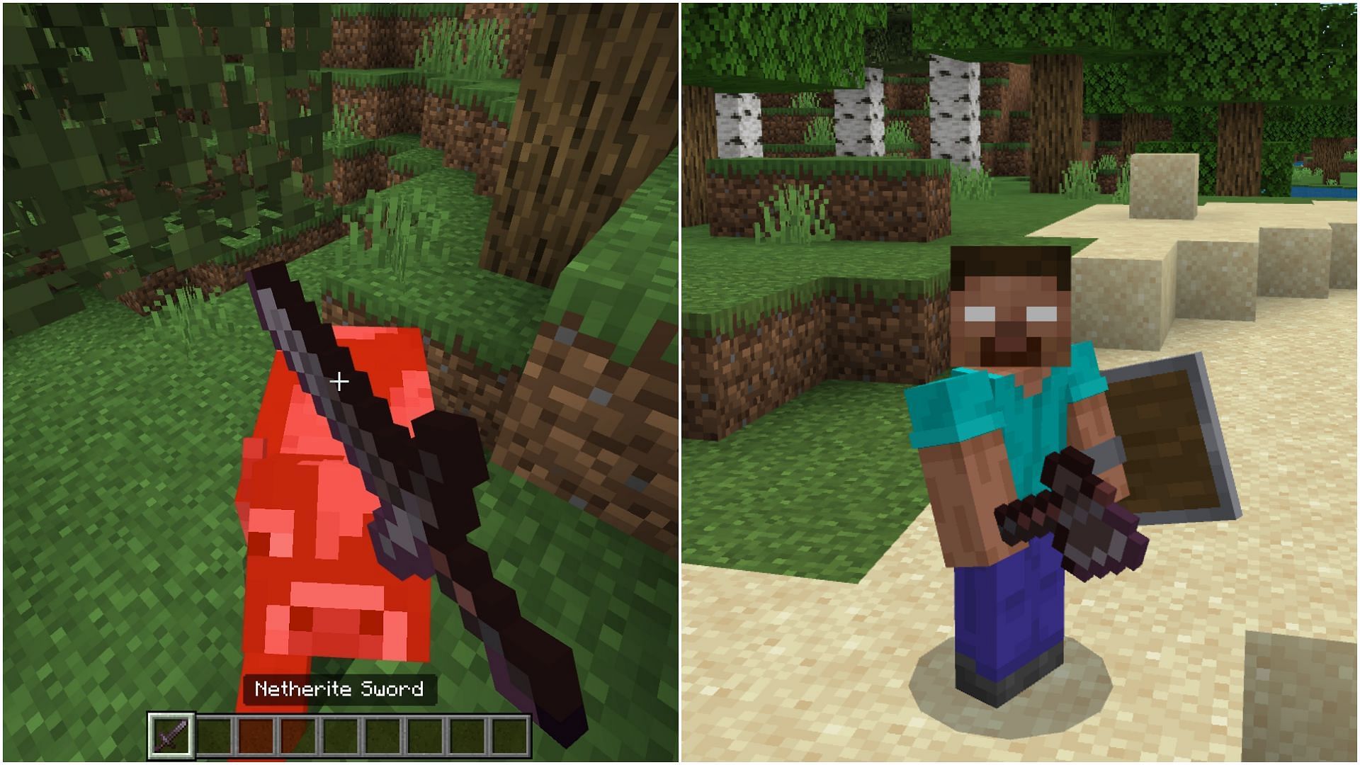 Weapons can be spammed in Bedrock Edition (Image via Mojang Studios)