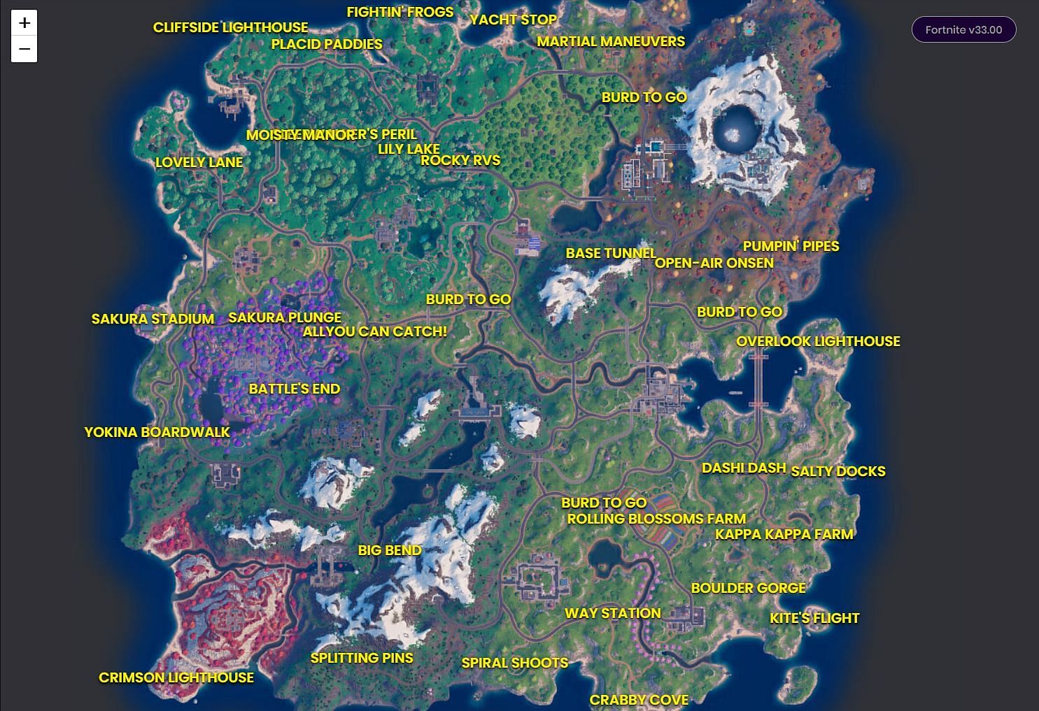 Landmarks in Fortnite in Chapter 6 Season 1 (Image via Epic Games)