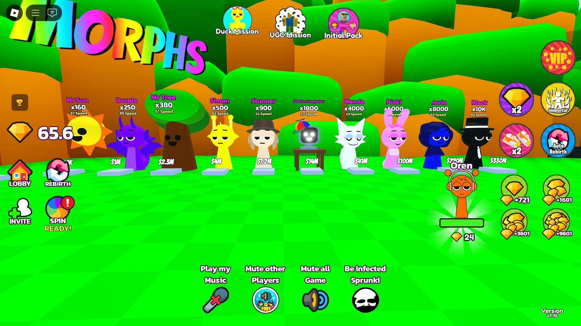 Unlockable Sprunki Morphs (Image via Roblox)