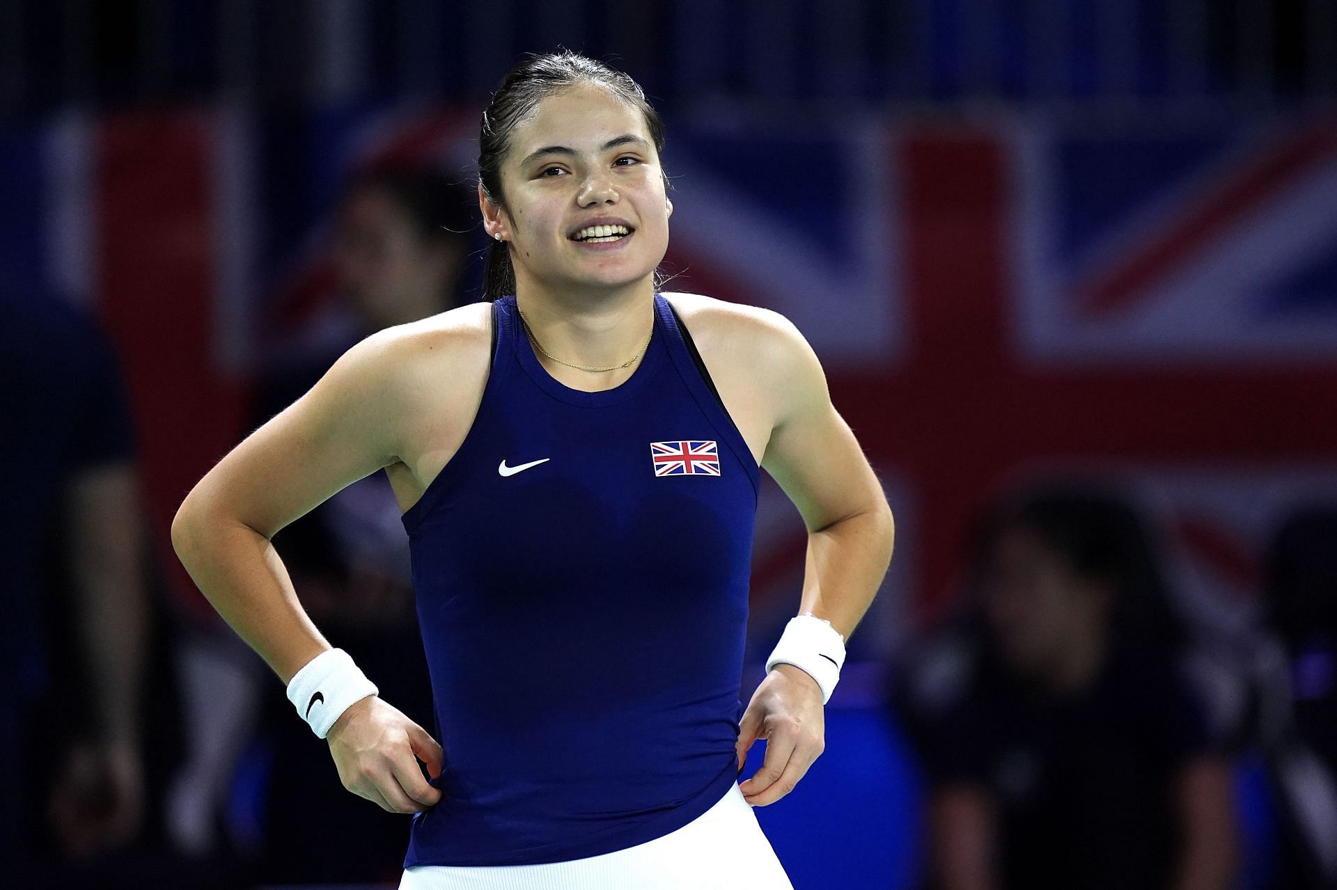 Raducanu pictured at the 2024 Billie Jean King Cup Finals - Image Source: Getty