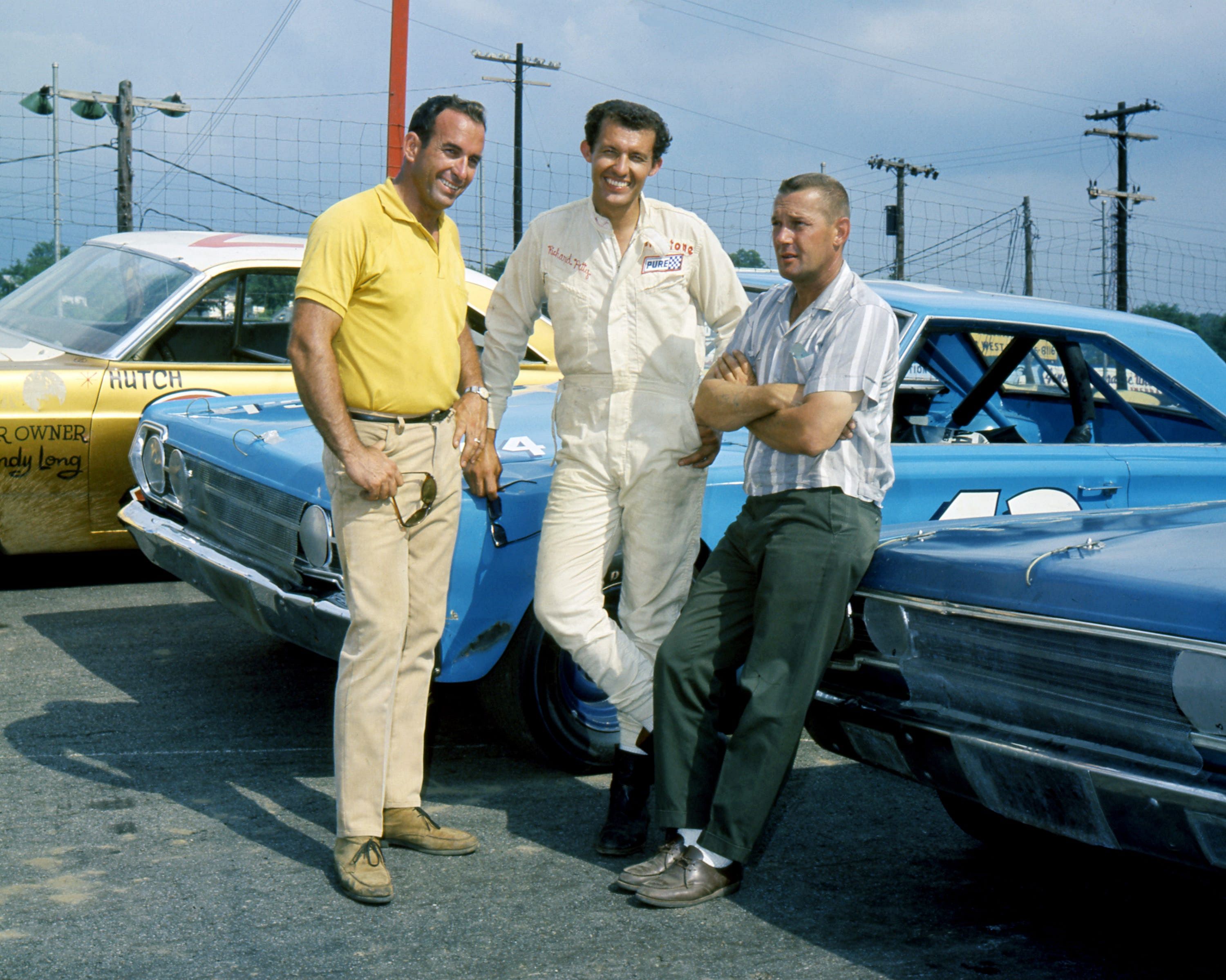 Dick Hutcherson (left), Richard Petty (middle), and Jim Paschal (right) before the Nashville 400 race at the Fairgrounds Speedway on July 28, 1967.- Source: Imagn