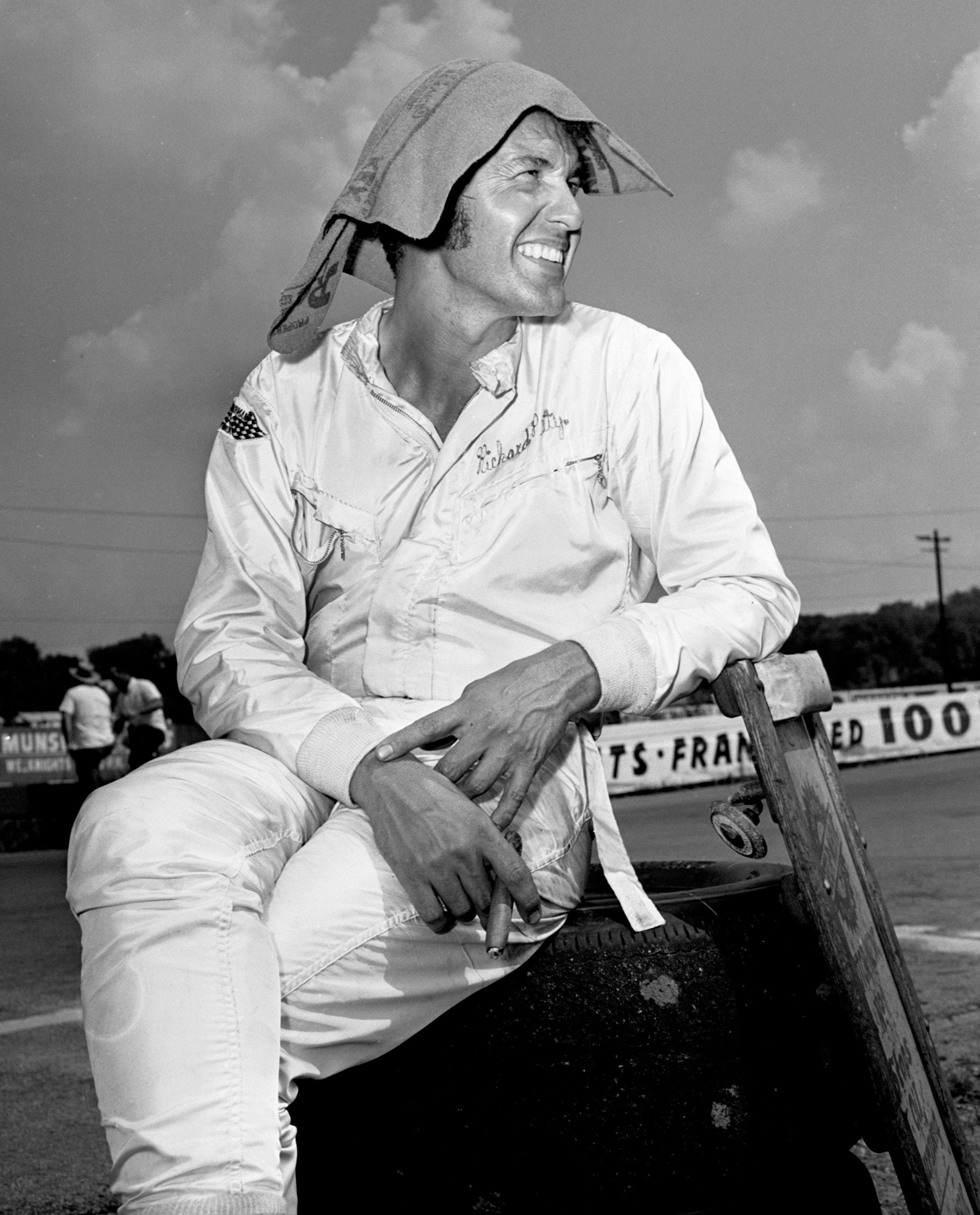 Richard Petty after winning the pole for the NASCAR 400 Grand National race at Fairground Speedways July 26, 1969. - Source: Imagn