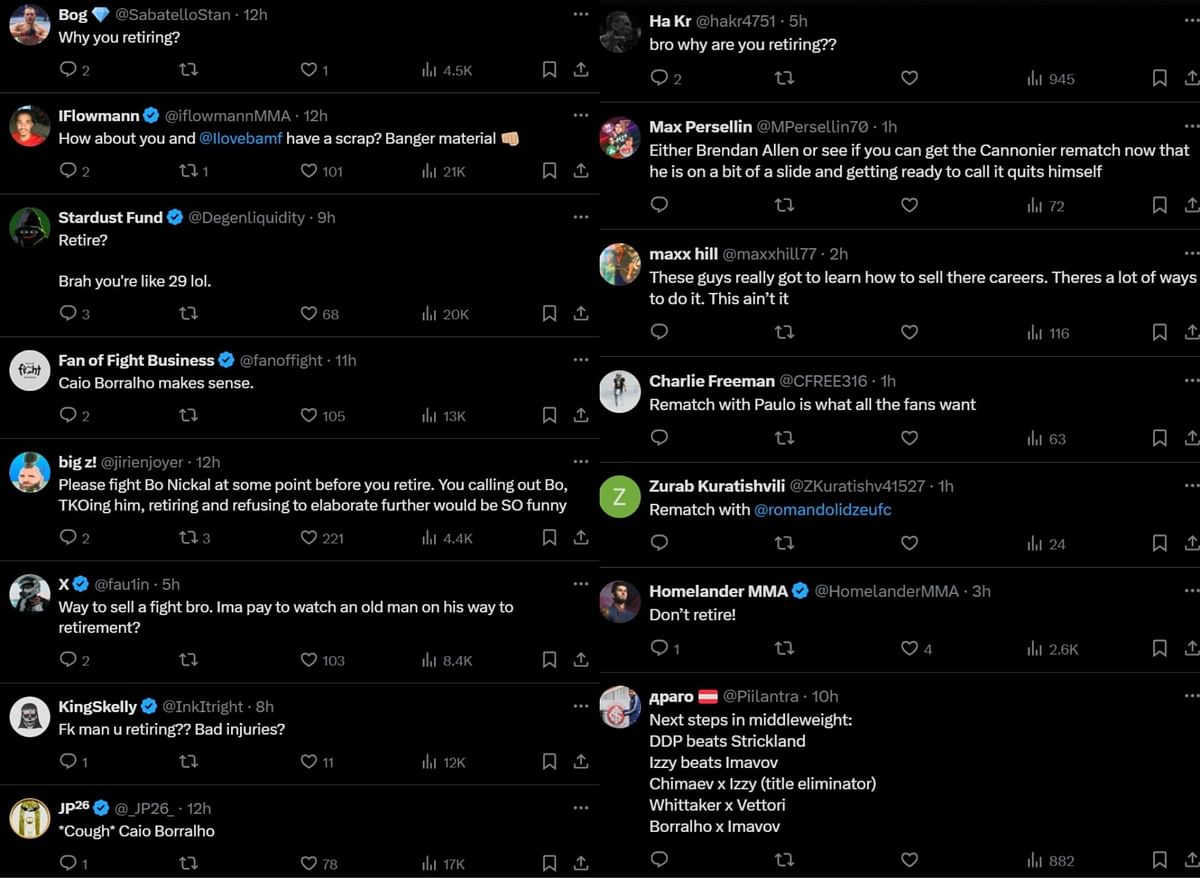 Caio Borralho "Caio Borralho makes sense" Fans react to Marvin