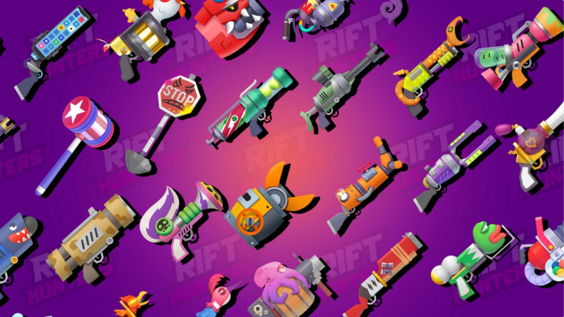 Collect all the weapons in Rift Hunters (Image via Roblox)