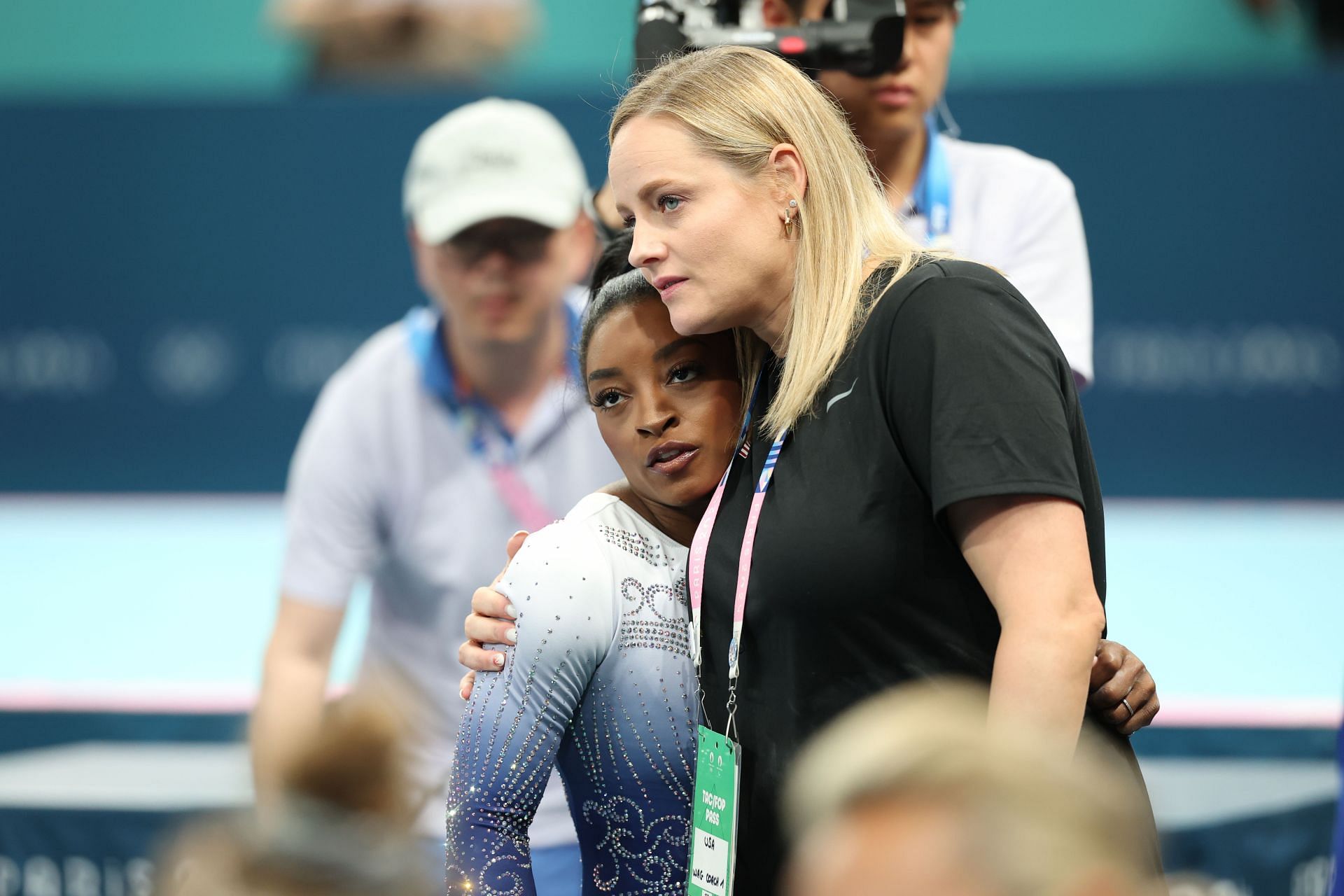 Simone Biles and Cecile Landi during 2024 Sumer Olympics - Day 10 - Source: Getty