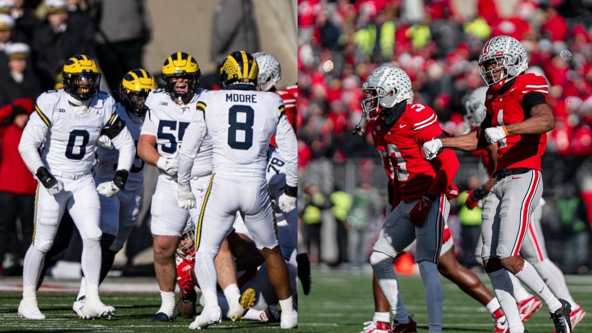 The Michigan and Ohio State teams (Michigan and Ohio State