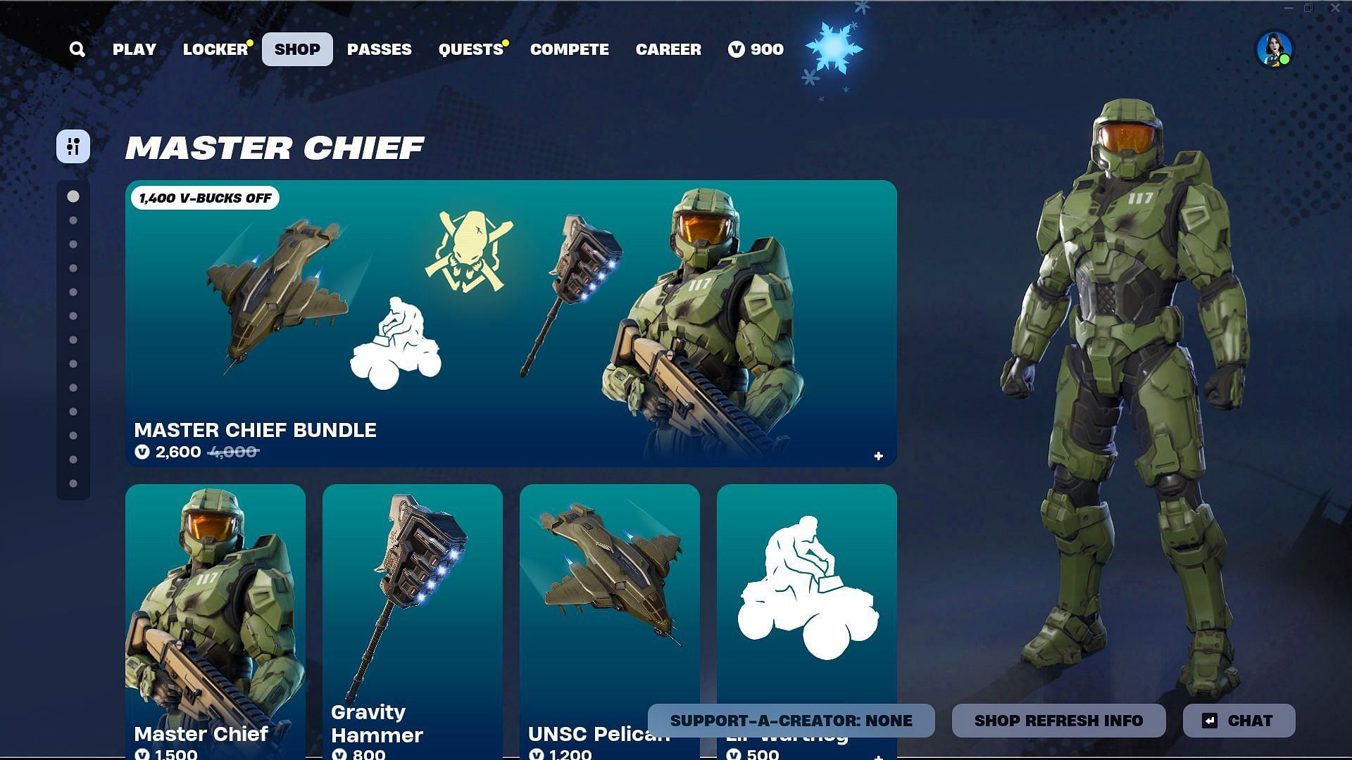 You can now purchase the Master Chief skin in Fortnite (Image via Epic Games)