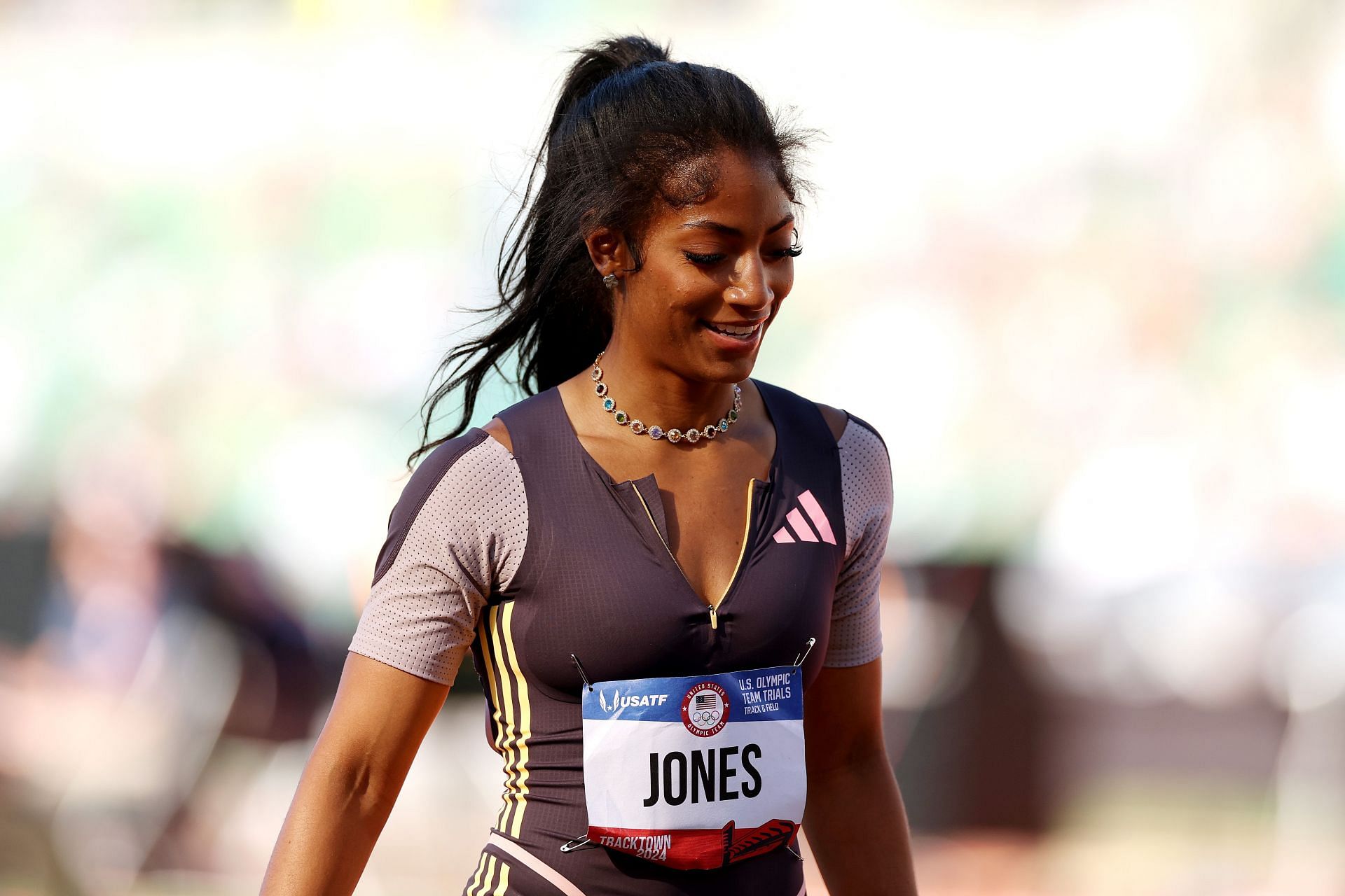 Tia Jones during the 2024 U.S. Olympic Team Trials - Track &amp; Field - Day 8 - Source: Getty