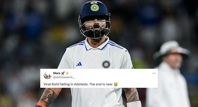 "Virat Kohli failing in Adelaide, the end is near" - Fans react as star batter falls cheaply again in BGT 2024-25 2nd Test