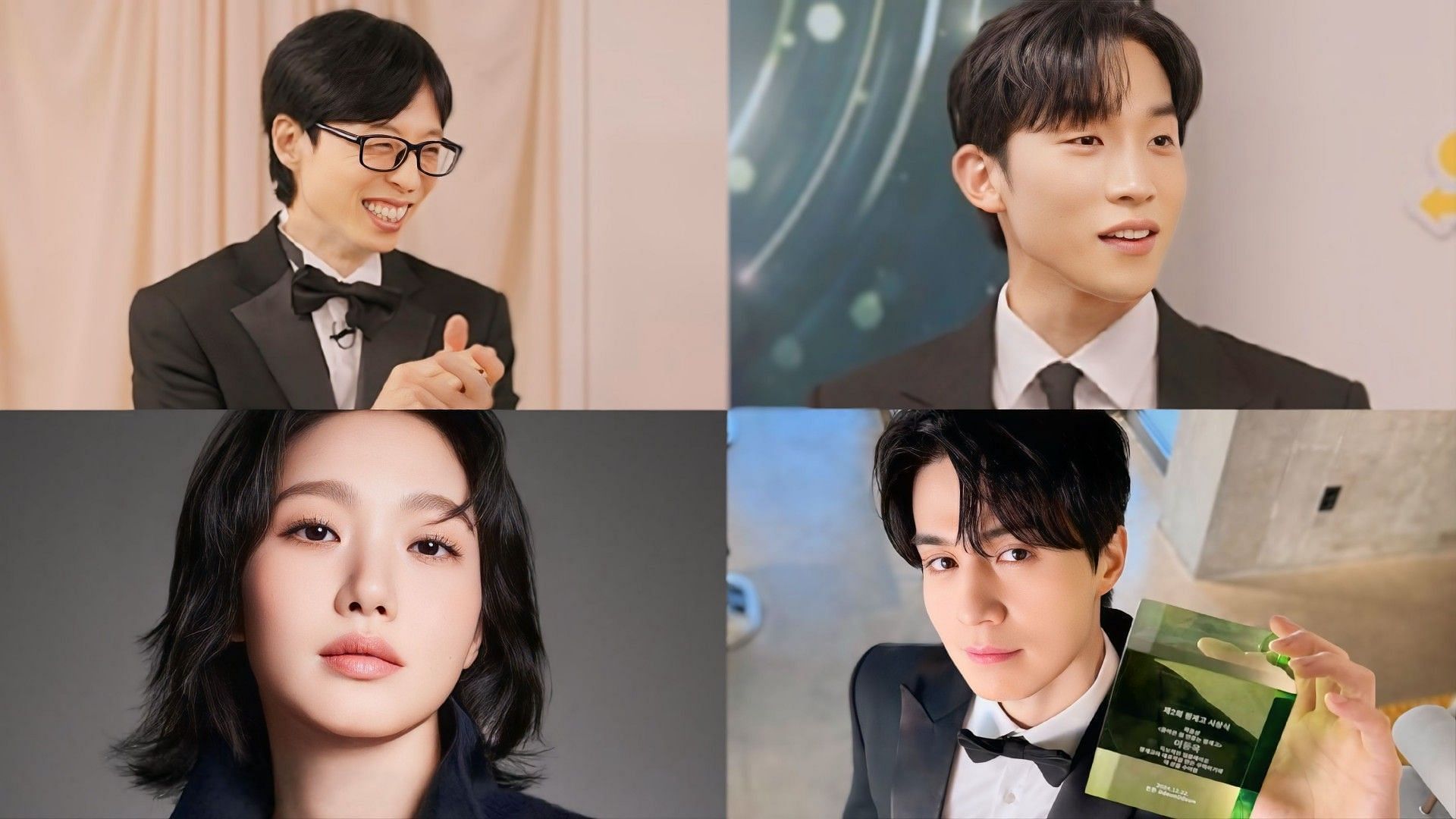 2024 Pinggyegyo Awards winners Lee Dong-wook,  Kim Go-eun, Lee Sang-yi amd Mc Yoo Jae-suk (Image via Instagram/@leedongwook_official, @ggonekim, and @ddeun._.ddeun)