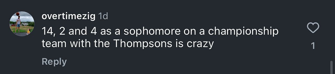 &quot;14, 2, and 4 as a sophomore on a championship team with the Thompsons is crazy,&quot; one user reminisced on Ellis&#039; second-year stint that paired him with now NBA players Ausar and Amen Thompson.