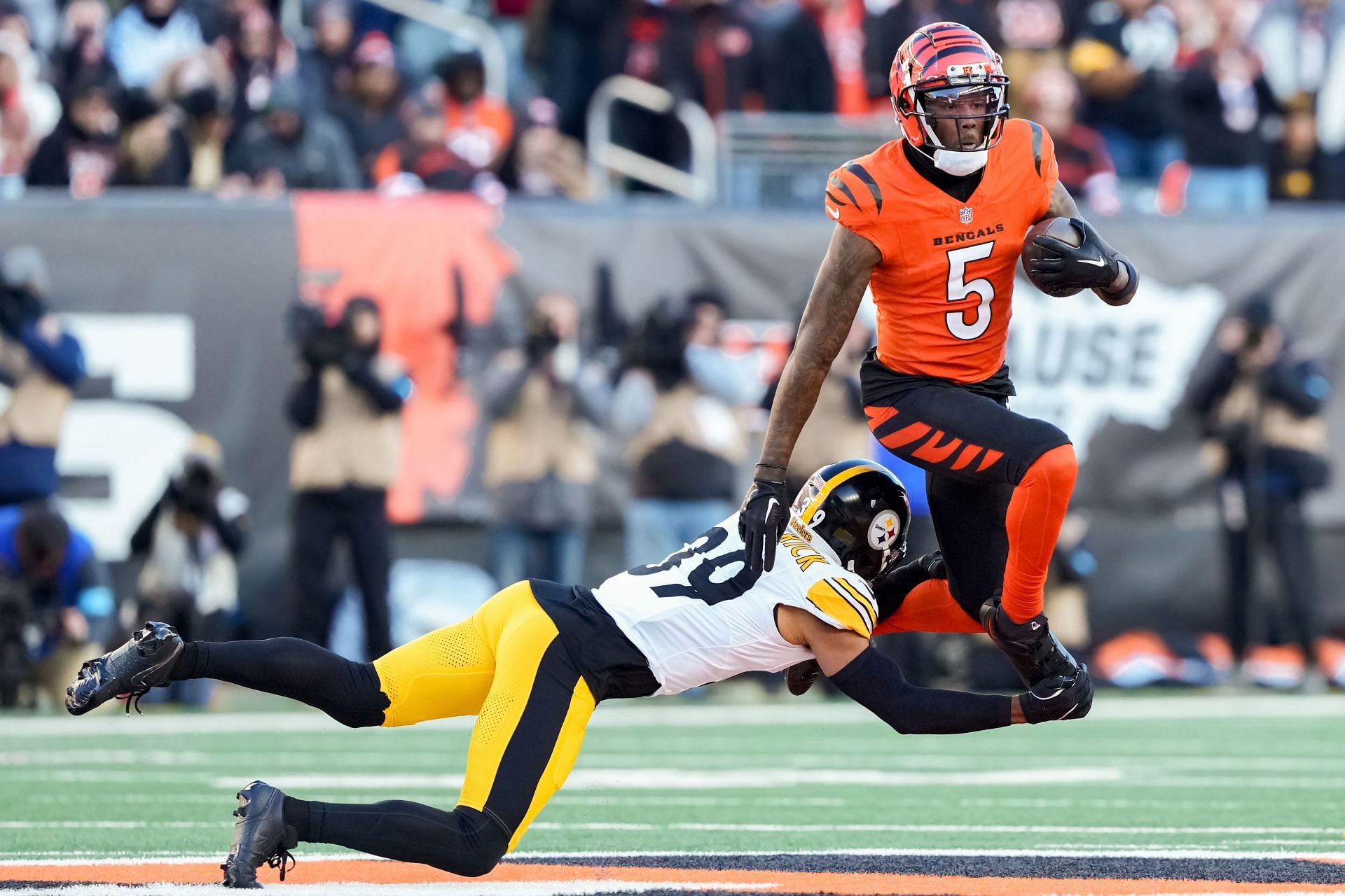 Tee Higgins during Pittsburgh Steelers v Cincinnati Bengals - Source: Getty