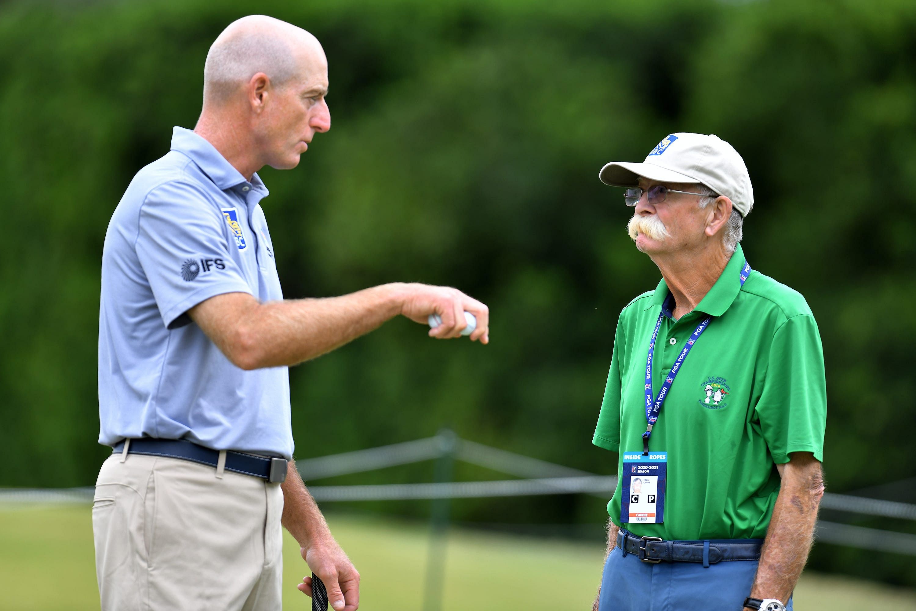 Mike &#039;Fluff&#039; Cowan and Jim Furyk (Source: Imagn)