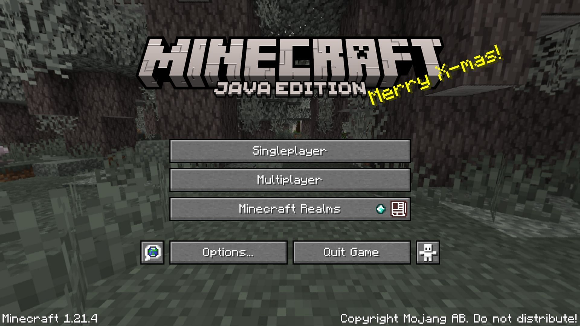 The splash screen is the easiest of the Minecraft Christmas Easter eggs you can discover (Image via Mojang Studios)