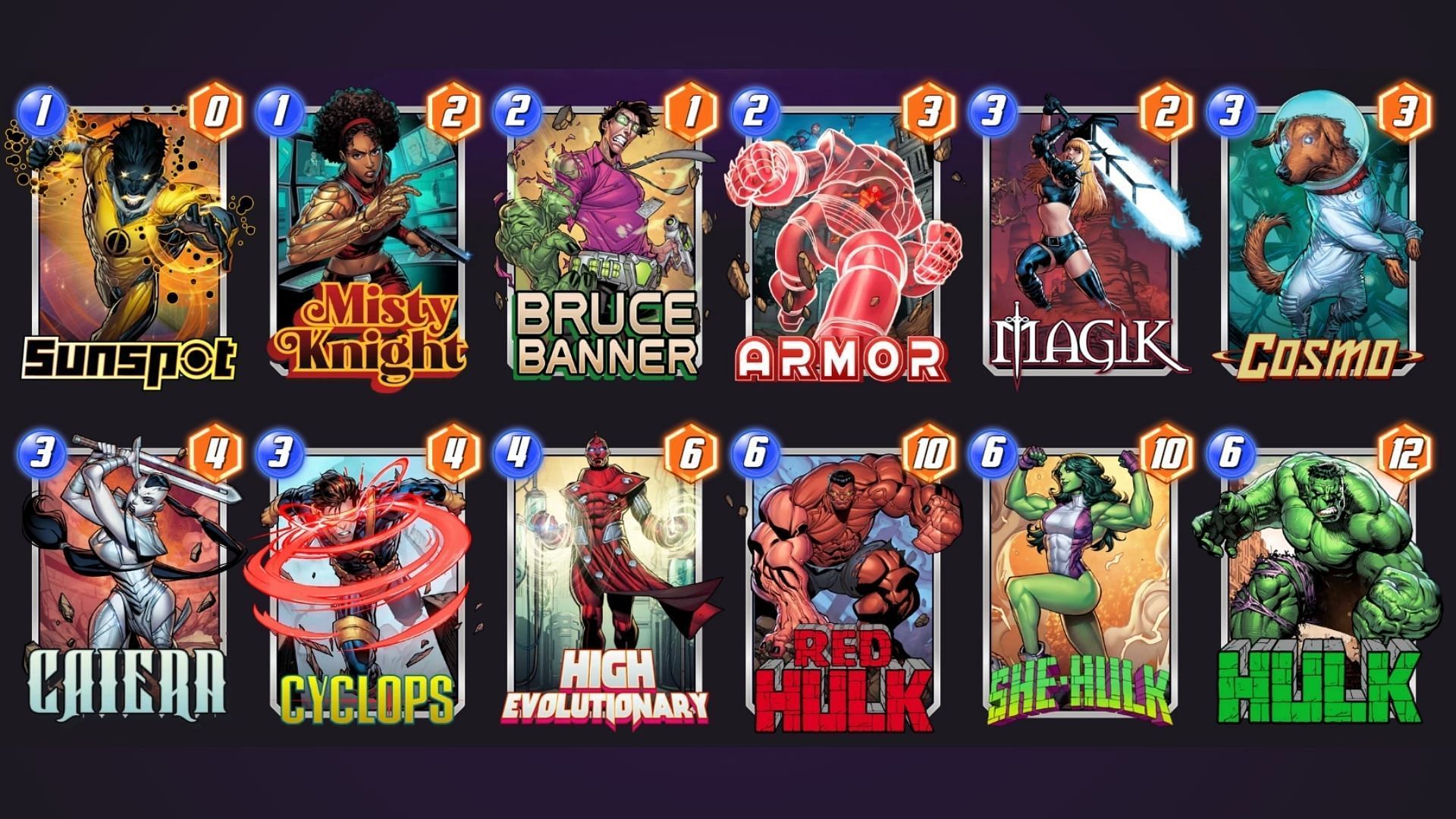 The High Evo Bruce deck is a strong Marvel Snap Bruce Banner deck (Image via Nuverse)