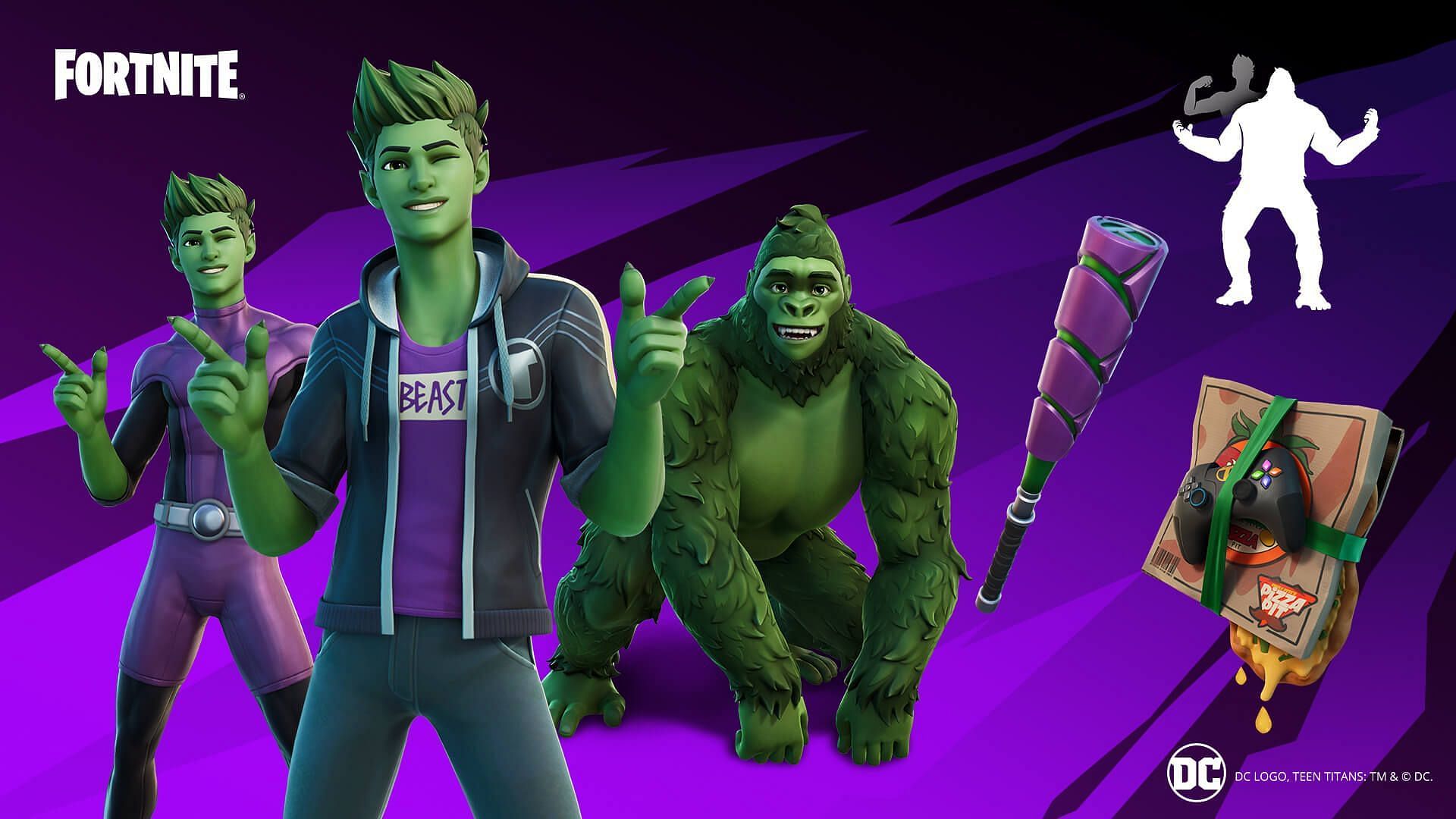 Beast Boy skin is now in Fortnite (Image via Epic Games)