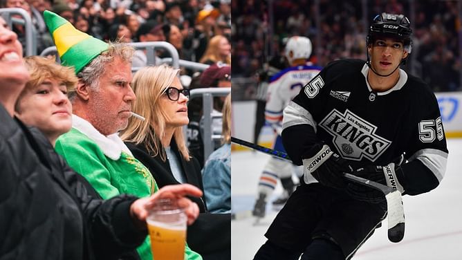 Quinton Byfield drops one-word reaction to celebrity fan Will Ferrell donning 'Buddy The Elf' costume to LA Kings game