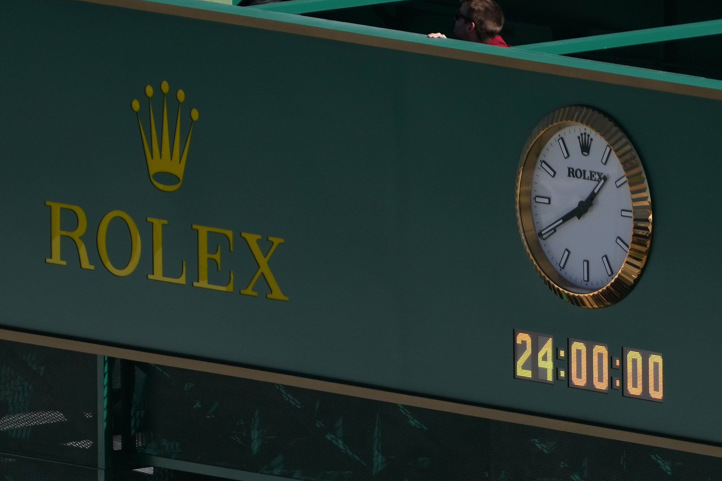 The Rolex race clock prior to the start of the Rolex 24 at Daytona International Speedway. - Source: Imagn