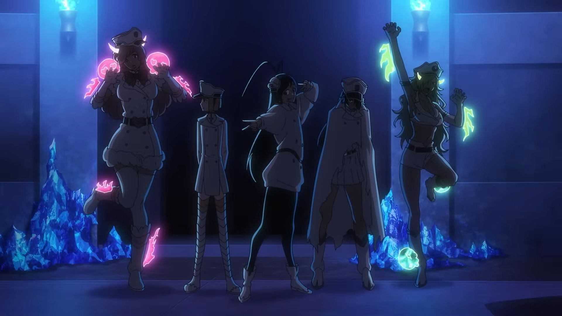 Bambietta&#039;s Entourage as seen in Bleach TYBW part 3 episode 10 (Image via Pierrot Films)