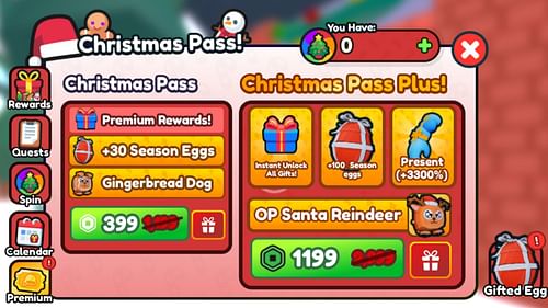 There are two bundles that can be purchased to unlock the Santa Pass rewards. (Image via Roblox)