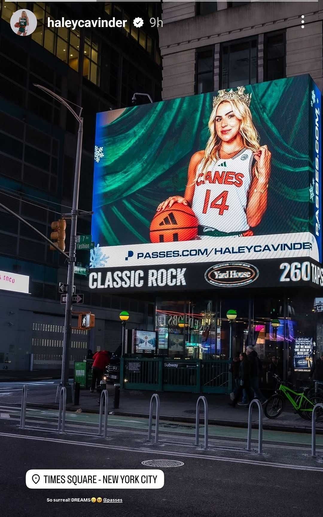 Haley Cavinder reacts to being in NYC on social media. (Instagram)