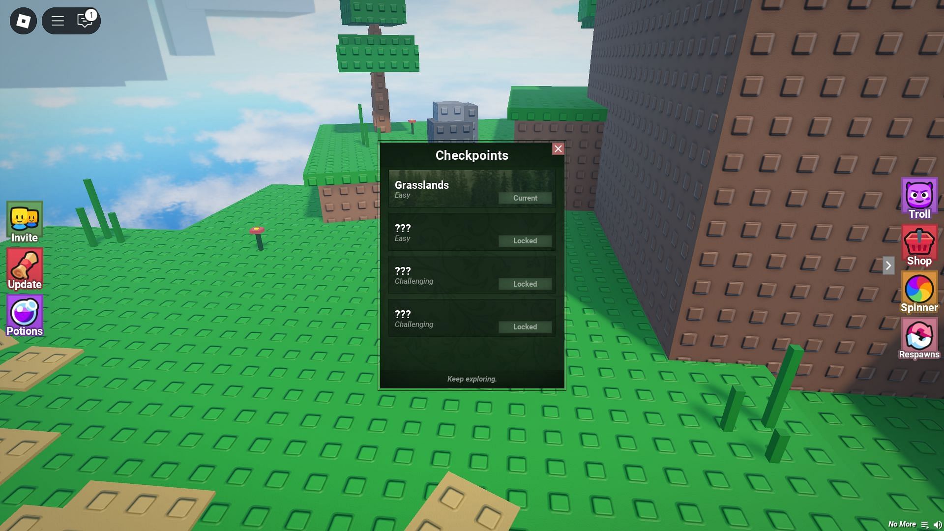 Checkpoint selection (Image via Roblox)