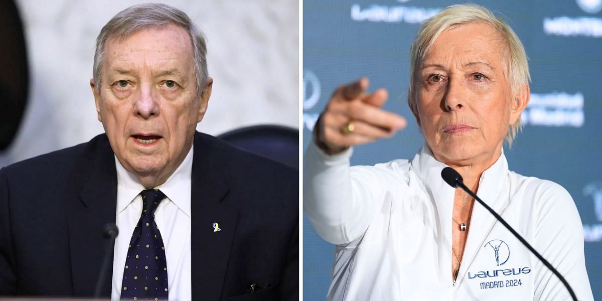 Senator Dick Durbin (L) and Martina Navratilova (R) (Image Source: Getty)