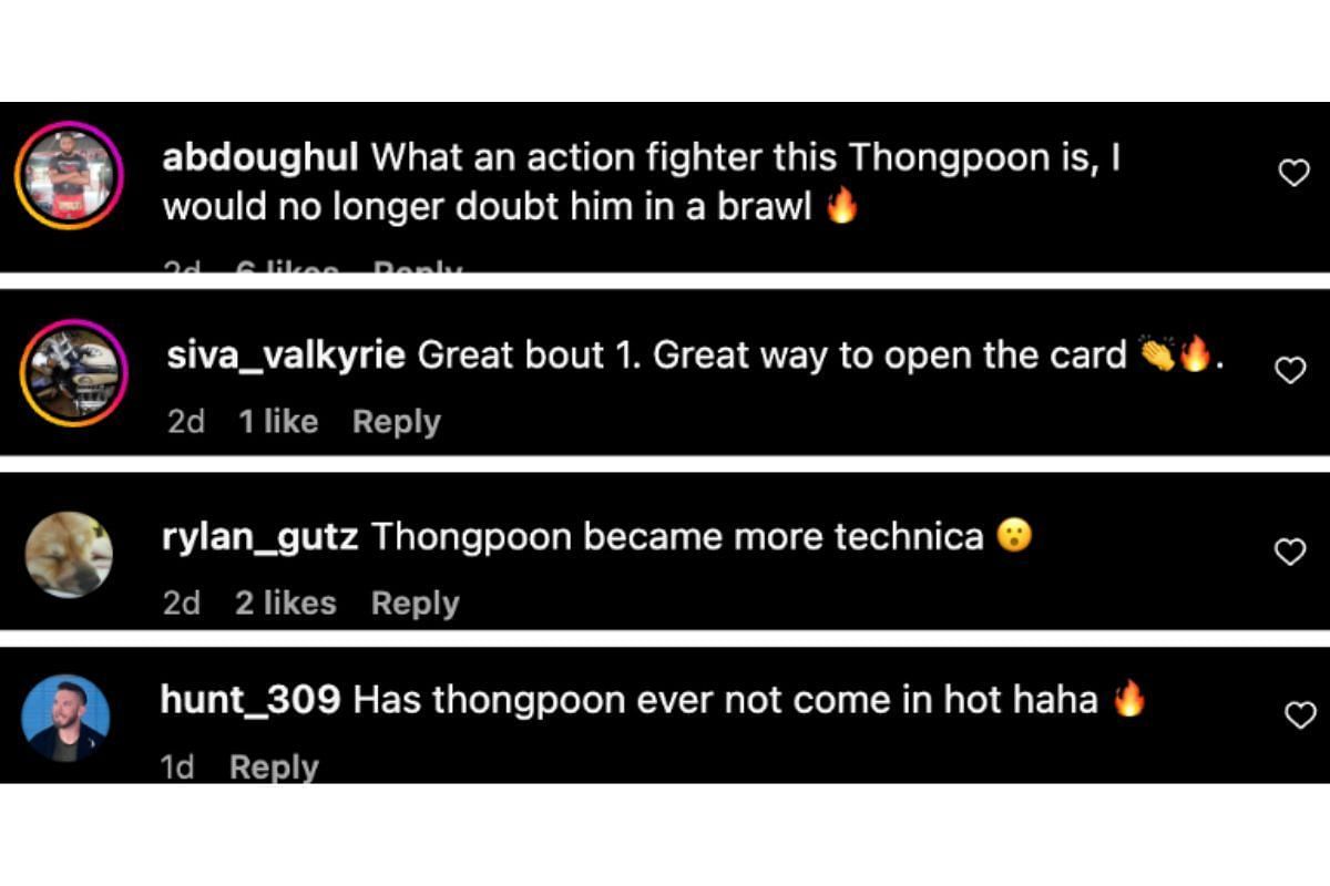 Screenshot of fans&#039; comments