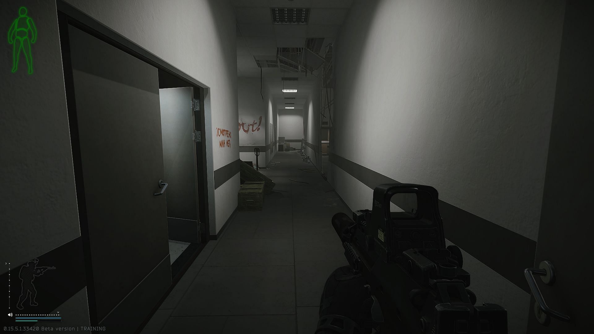 The hallway inside the Tarbank building (Image via Battlestate Games)