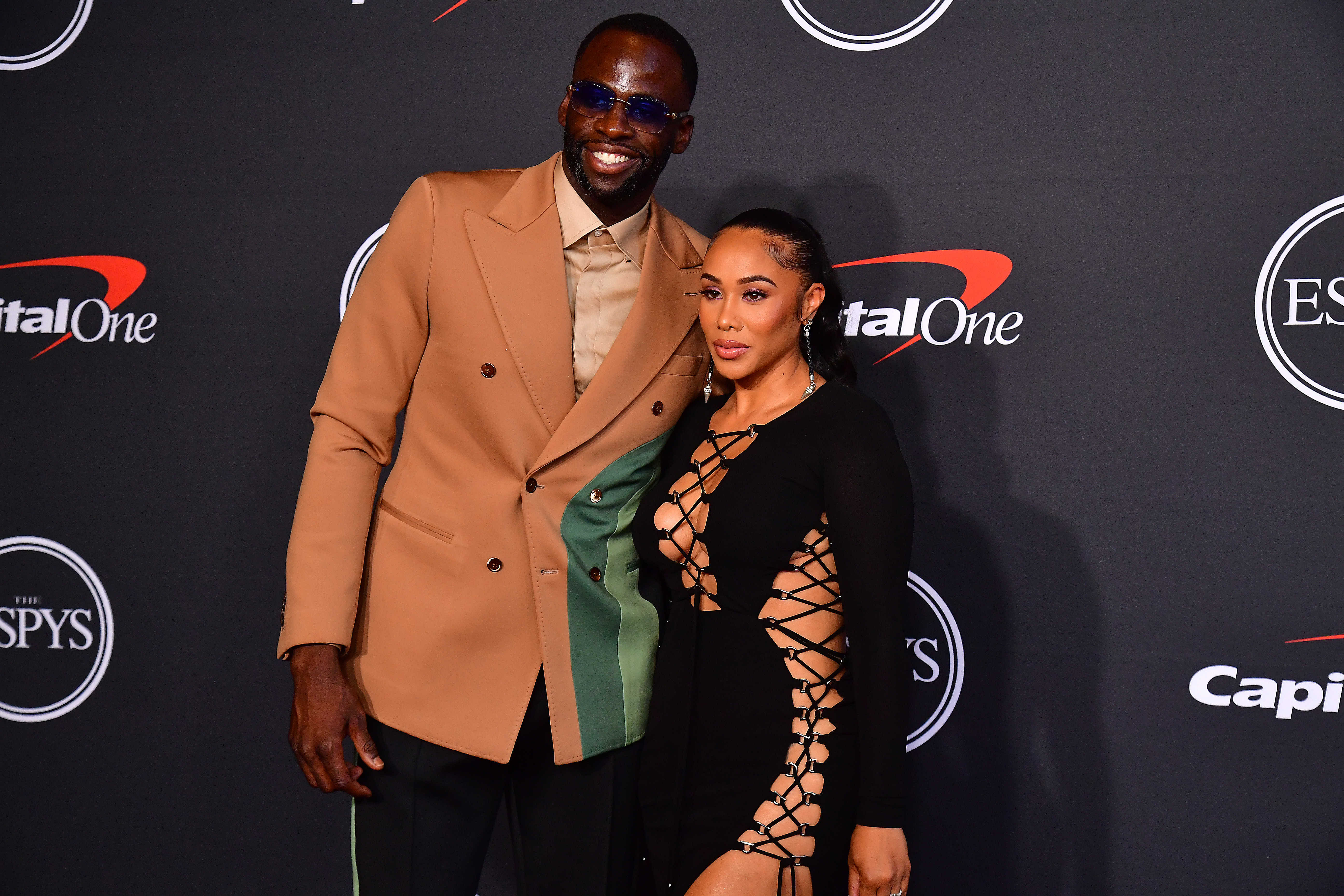 Jul 20, 2022; Los Angeles, CA, USA; Golden State Warriors player Draymond Green and actress Hazel Renee arrive at the Red Carpet for the 2022 ESPY at Dolby Theater. Mandatory Credit: Gary A. Vasquez-Imagn Images - Source: Imagn