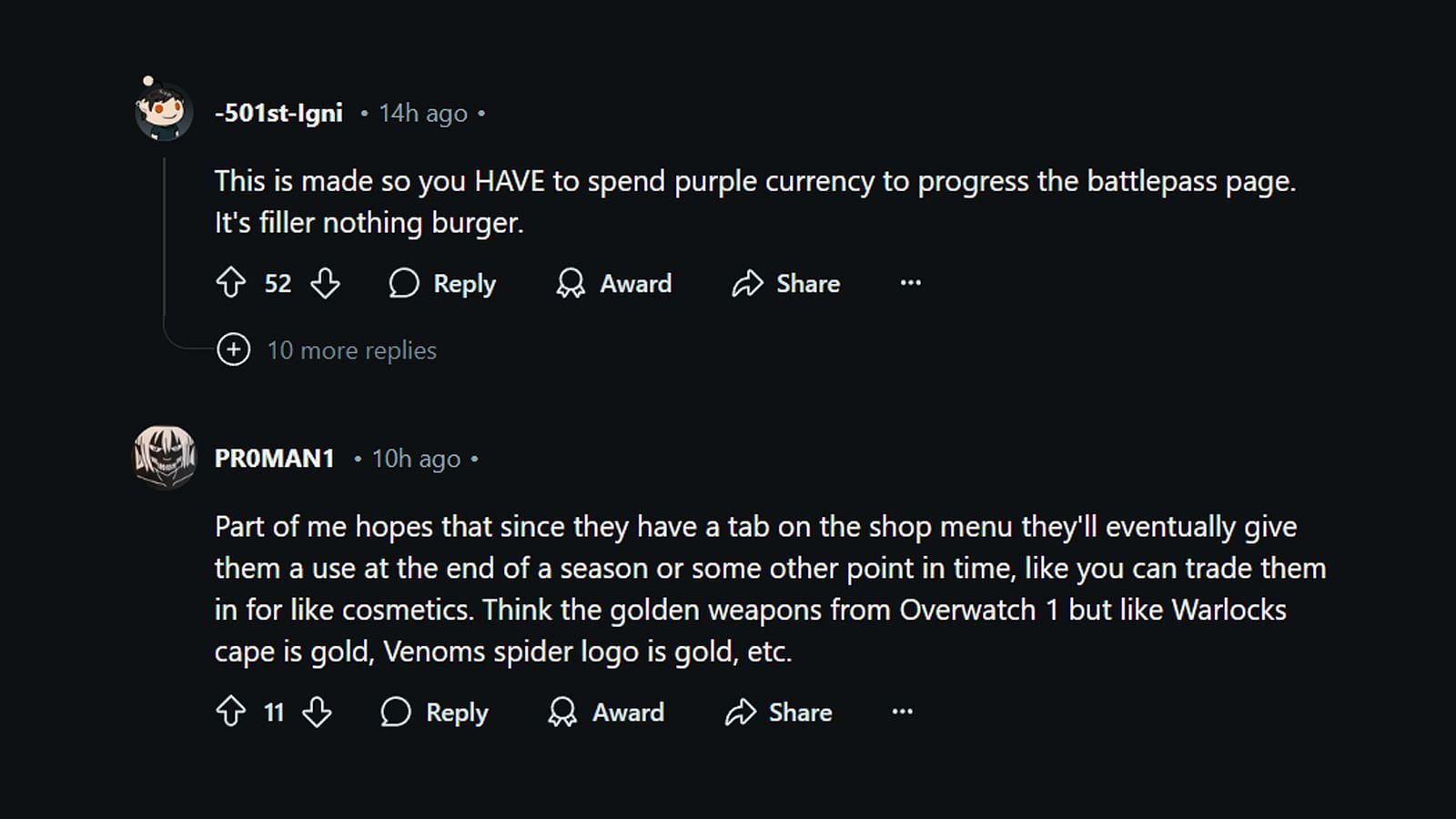 More comments from the community (Image via Reddit || r/MarvelRivals)