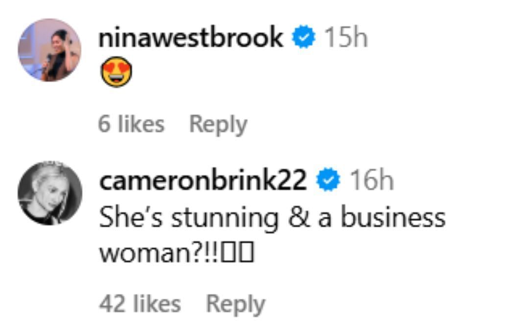 Cameron Brink and Nina Westbrook in awe of Ayesha Curry&#039;s latest IG post (Image: @ayeshacurry IG)