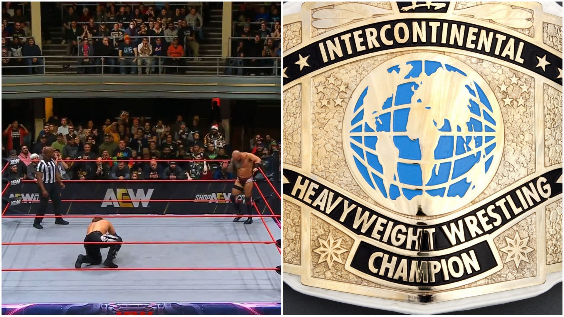 AEW Christmas Collision at Hammerstein, the WWE Intercontinental Championship on display