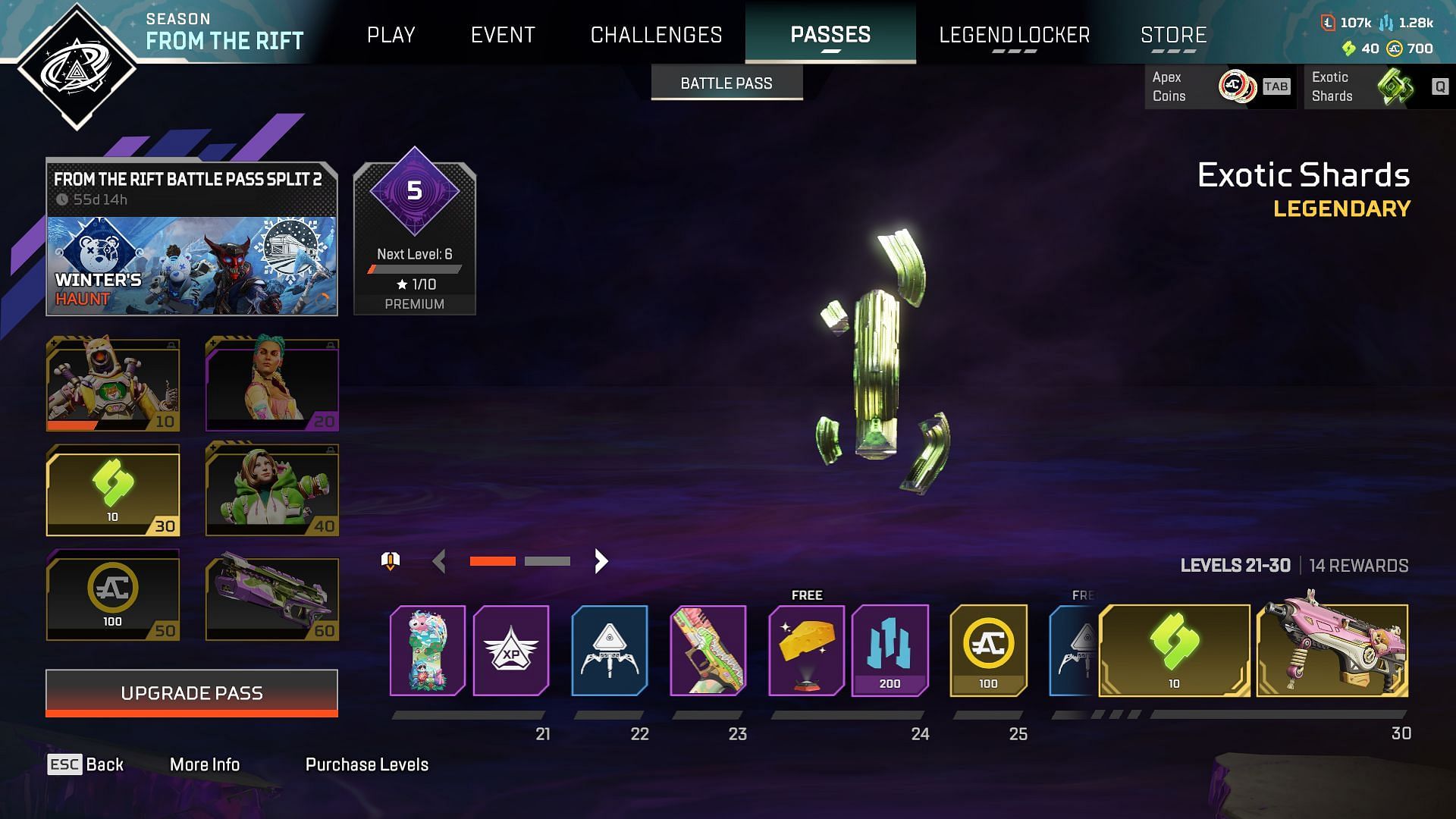 Apex Legends Season 23 Split 2 Battle Pass Levels 21-30 (Image via EA)