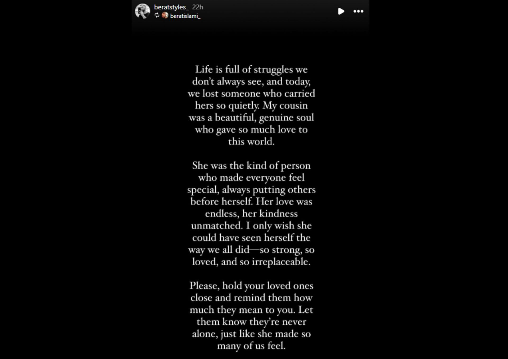 A family member took to Instagram to share an official statement (Image via Instagram)