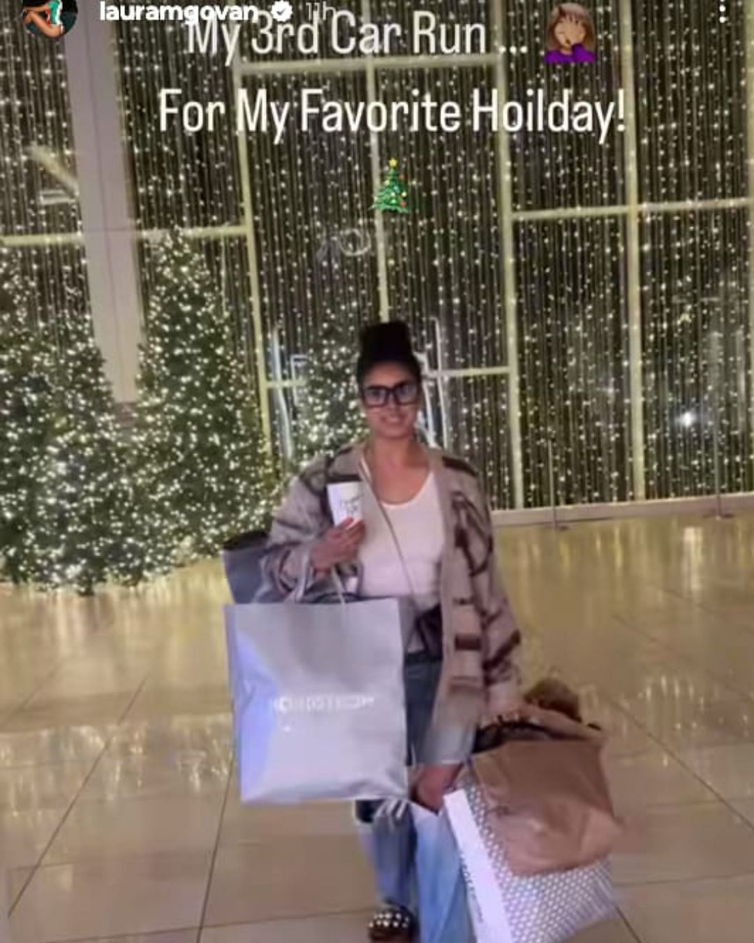 Laura Govan shares snap from her Christmas shopping spree via Instagram@lauramgovan