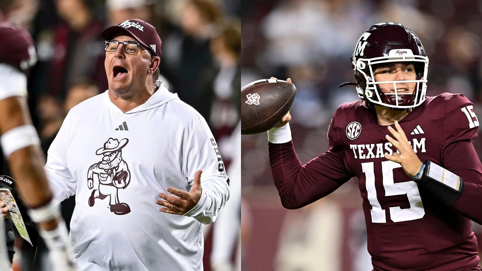 A&amp;M coach Mike Elko has lost plenty of players to the transfer portal, including QB Conner Weigman. (Photo Credits: IMAGN)