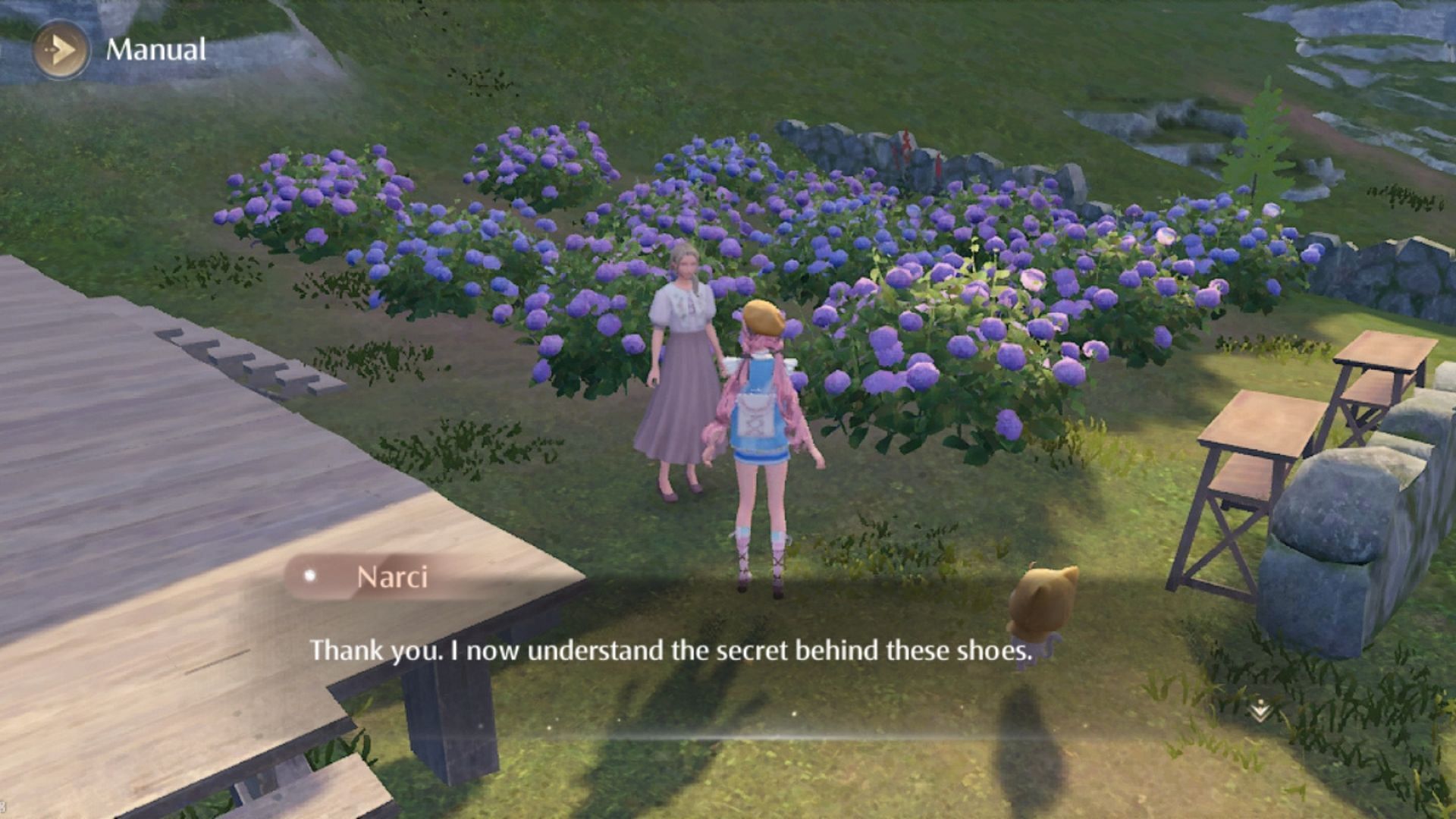 Nikki talking to Narci during the quest (Image via InFold Games)