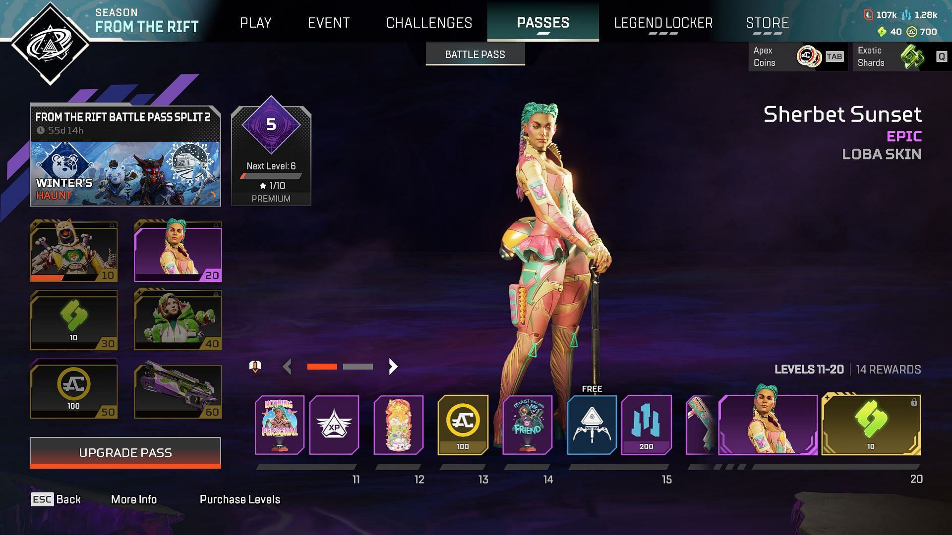 Apex Legends Season 23 Split 2 Battle Pass Levels 11-20 (Image via EA)