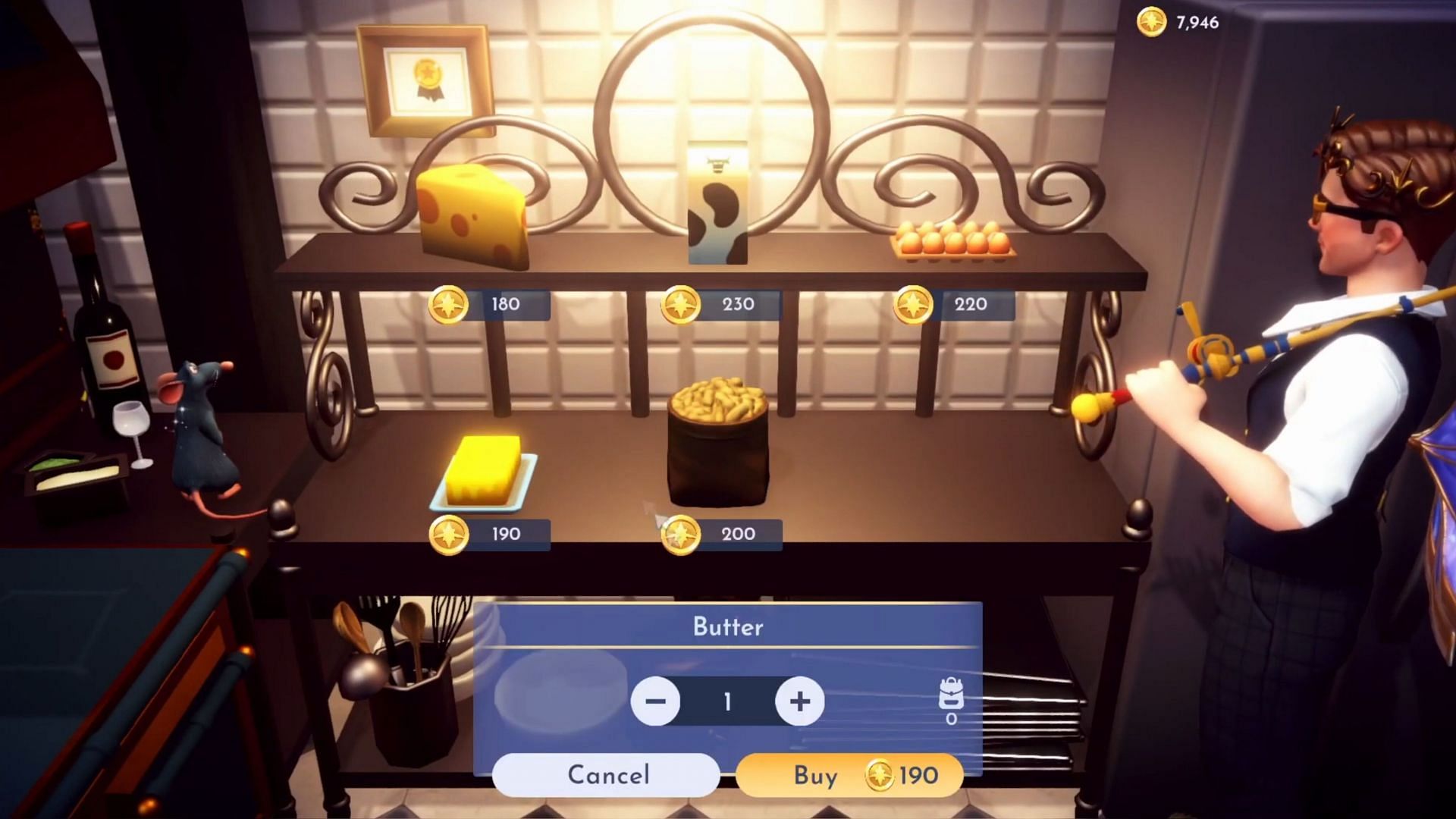 Milk can be purchased from Chez Remy for 230 Star Coins (Image via Gameloft)