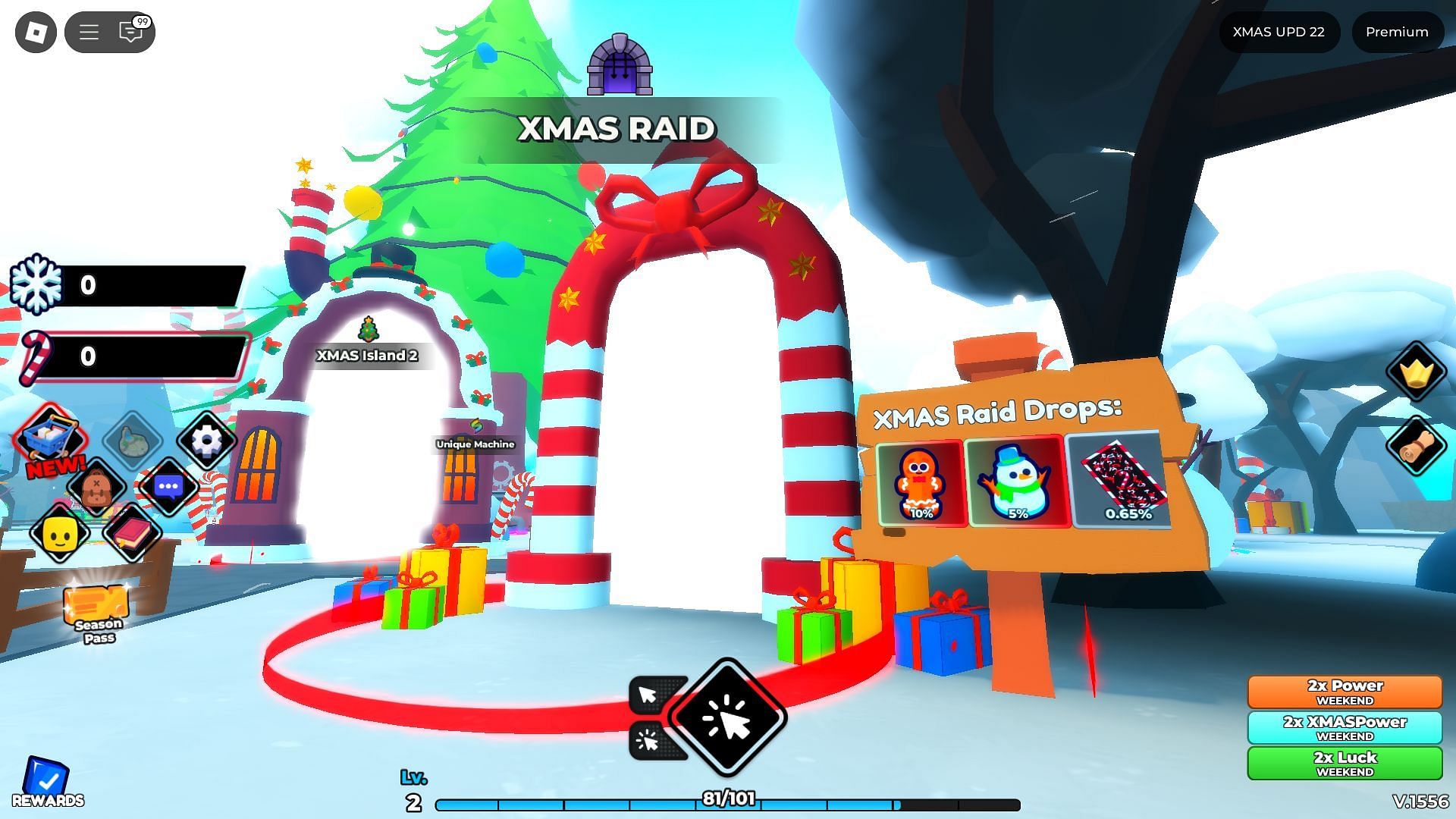 Complete the XMAS Raid to get rewards (Image via Roblox)