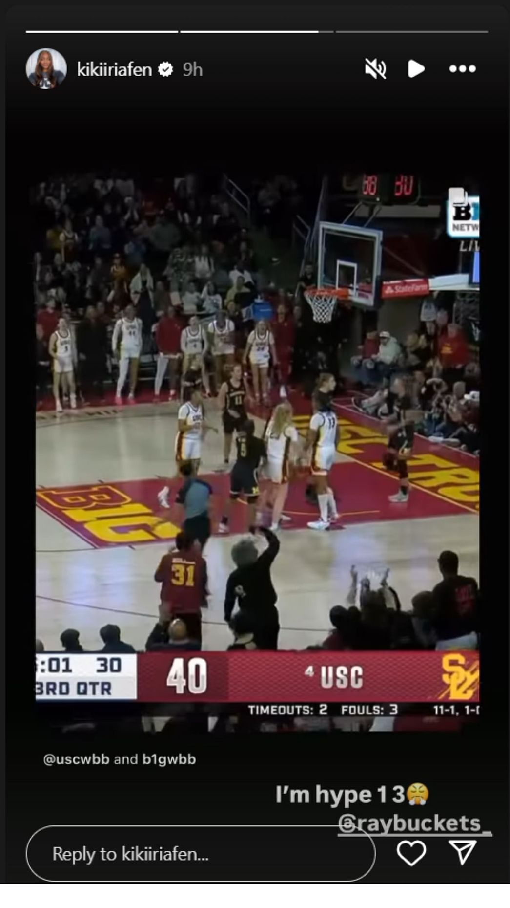 Kiki Iriafen drops 3word reaction as USC teammate Rayah Marshall pulls