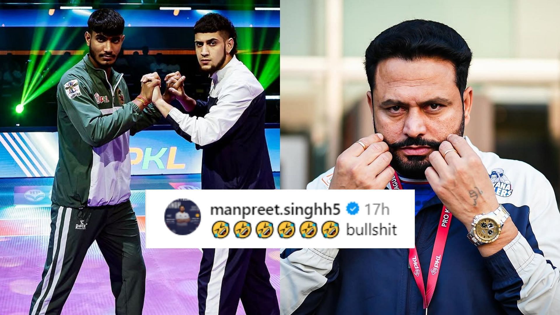 &quot;Bullsh*t&quot; - Manpreet Singh reacts to all the talks around Haryana Steelers vs Patna Pirates rivalry in Pro Kabaddi 2024 (Images via Haryana Steelers)