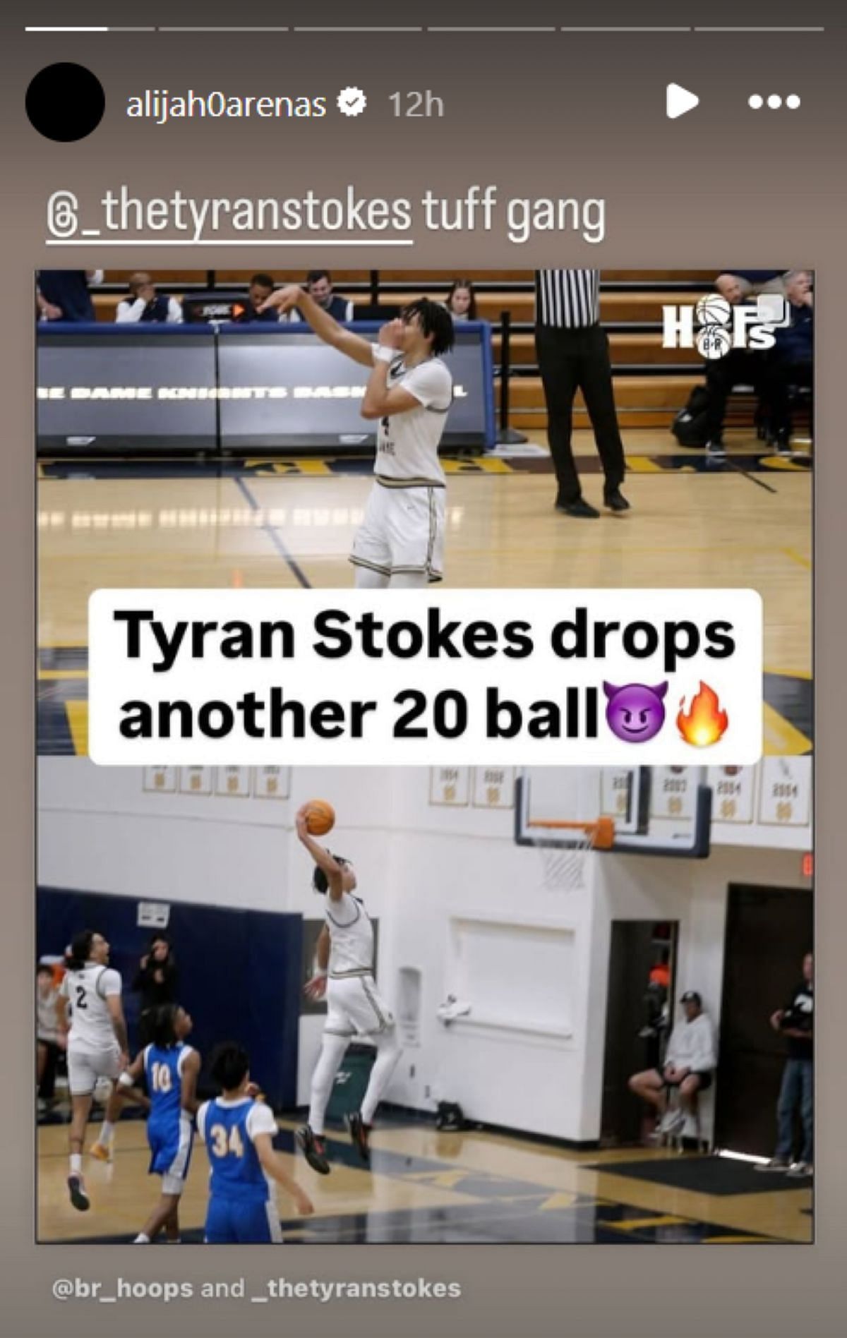 Gilbert Arenas&#039; son Alijah Arenas shares Tyran Strokes&#039; highlights. (Credit: Instagram/@alijah0arenas)