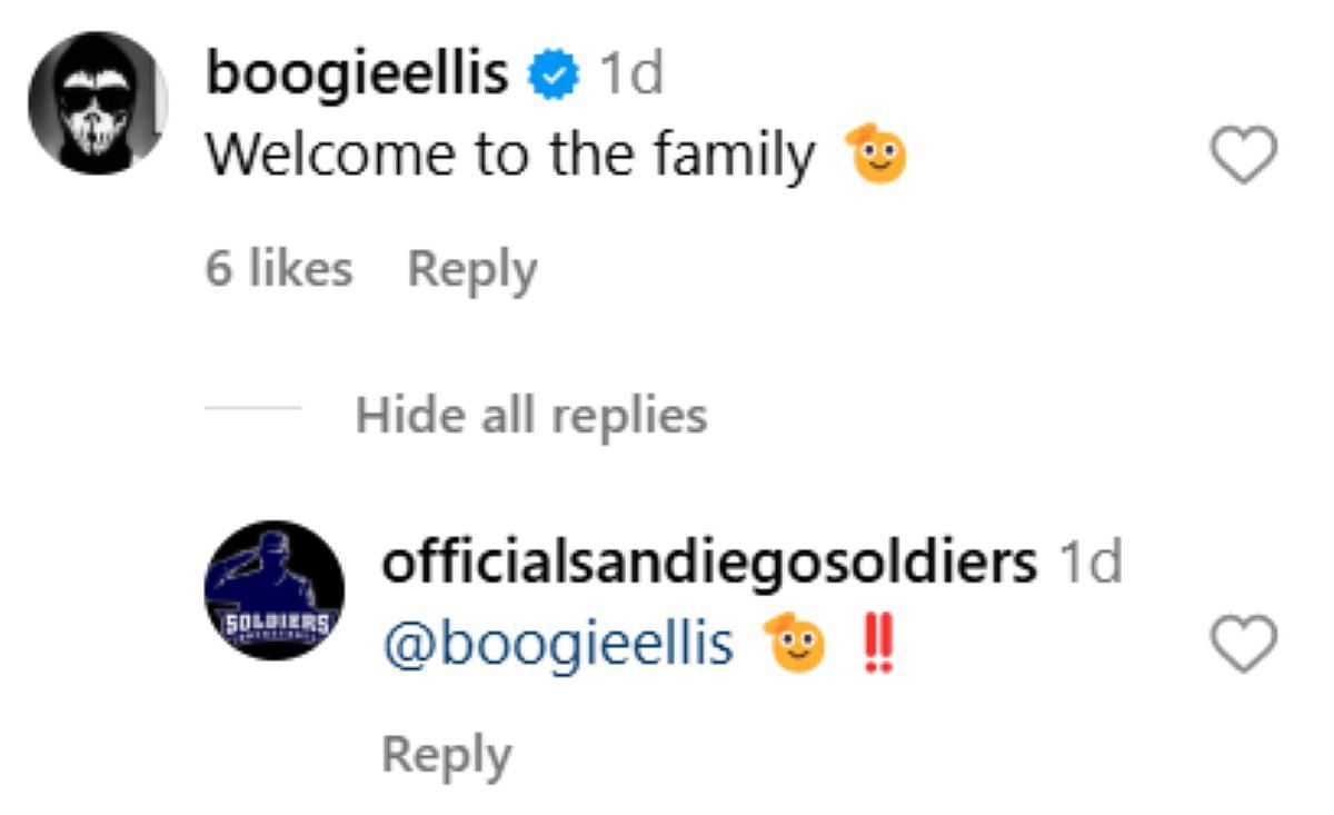 Boogie Ellis &quot;welcomes&quot; Jason Crowe Jr. as Oakland Soldiers welcome him as a new star on the roster (Image: IG/officialoaklandsoldiers)