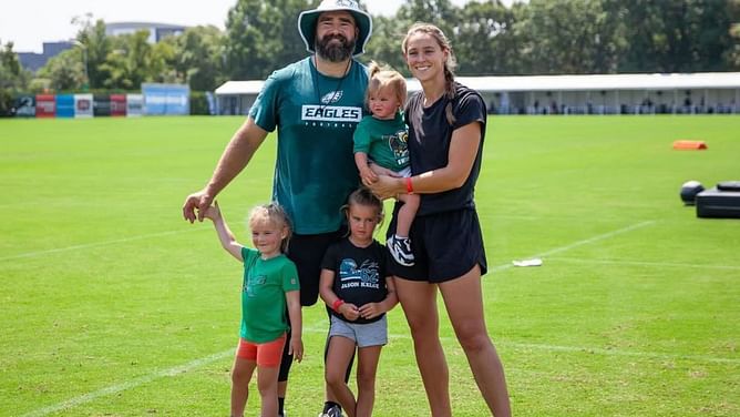 Jason Kelce's wife Kylie opens up about scaling back from posting kids on social media