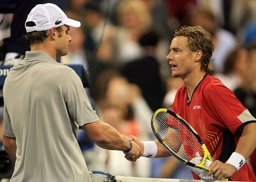 Andy Roddick (L) and Lleyton Hewitt at the 2006 U.S. Open (Image: Getty)